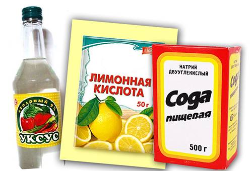 Oțet, acid citric și sodă
