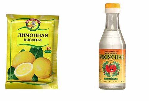 acid citric și oțet