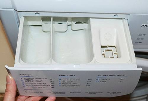 Recipient de detergent în mașina de spălat