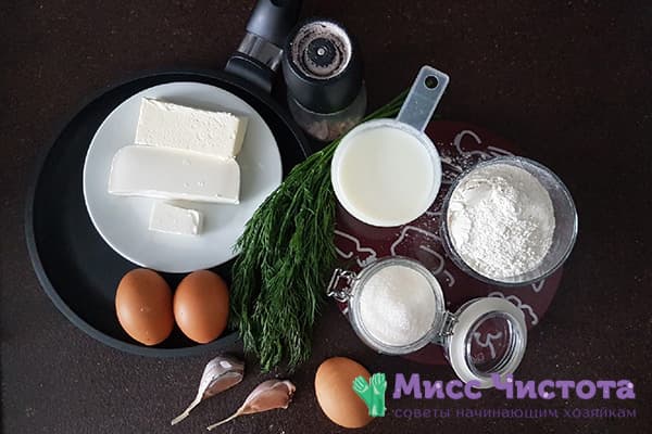 Ingrediente de clătite cu brânză