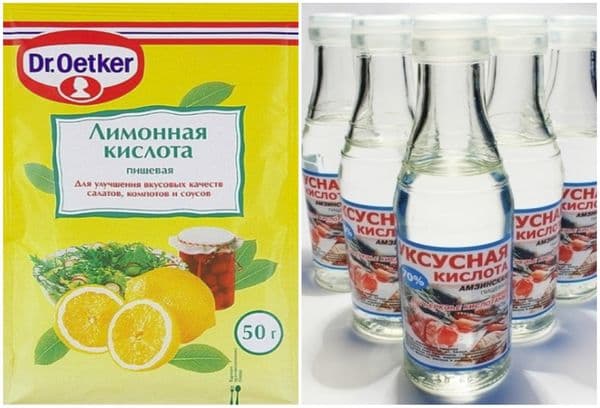Suc de lămâie și acid acetic