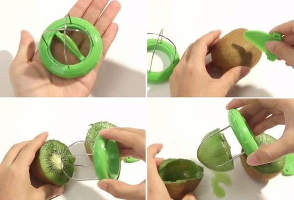 Kiwi de curățare cu un cuțit special