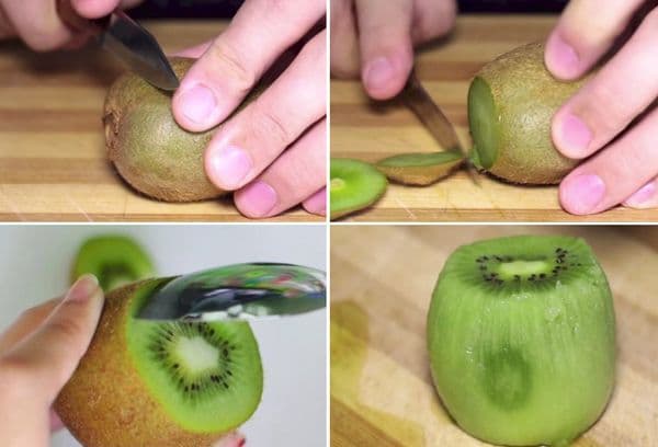 Kiwi de curățare cu o lingură