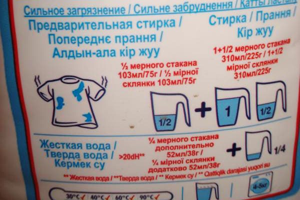 Instrucțiuni pentru spălarea produselor murdare puternic