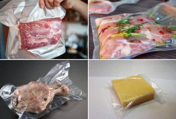 carne și brânză ambalate în vid