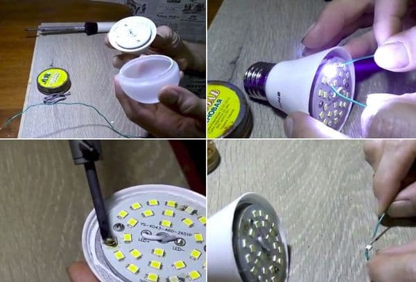 Fixează o diodă arsă într-un bec