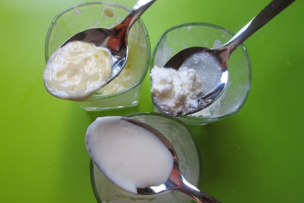 Diferite tipuri de maioneză atunci când sunt încălzite