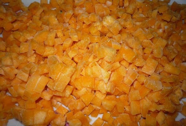 Cuburi de dovleac congelate