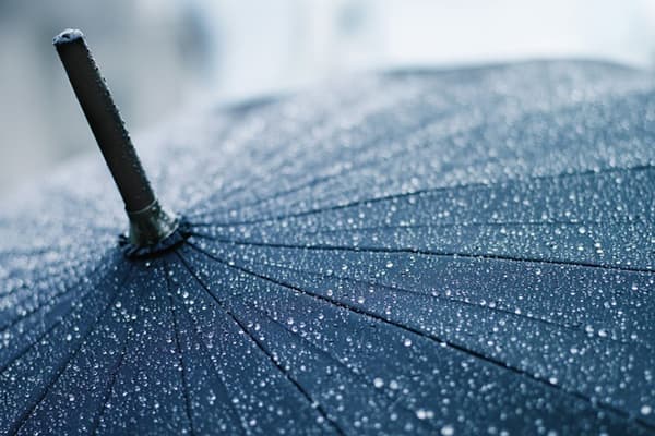 Picături de apă pe cupola umbrelă