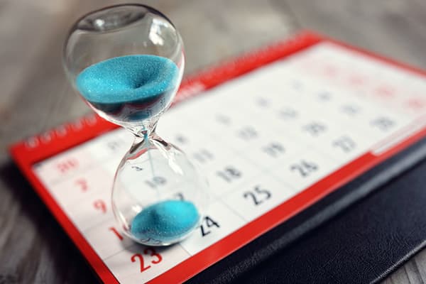 Ora de sticlă și calendarul