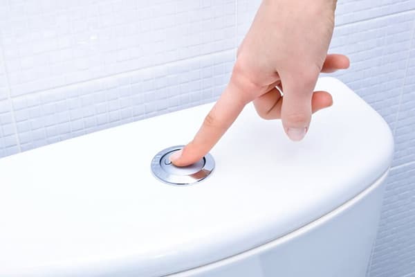 Apăsarea unui buton pe vasul de toaletă