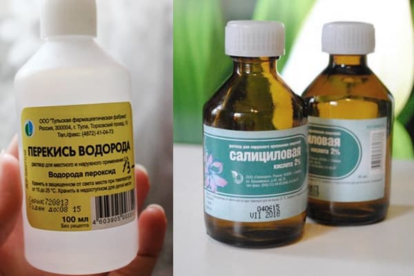 Peroxid de hidrogen și alcool salicilic