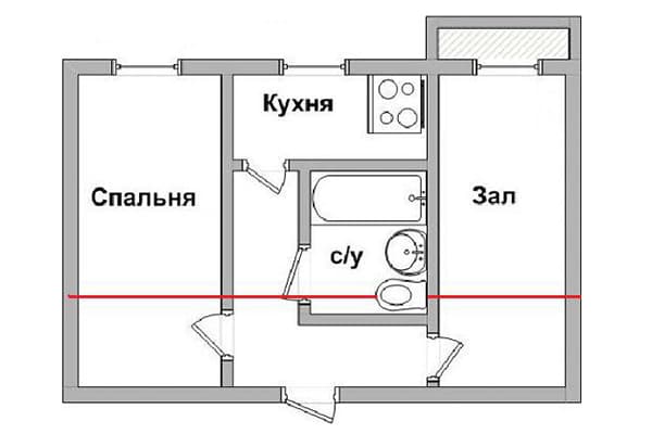Toaleta în centrul apartamentului
